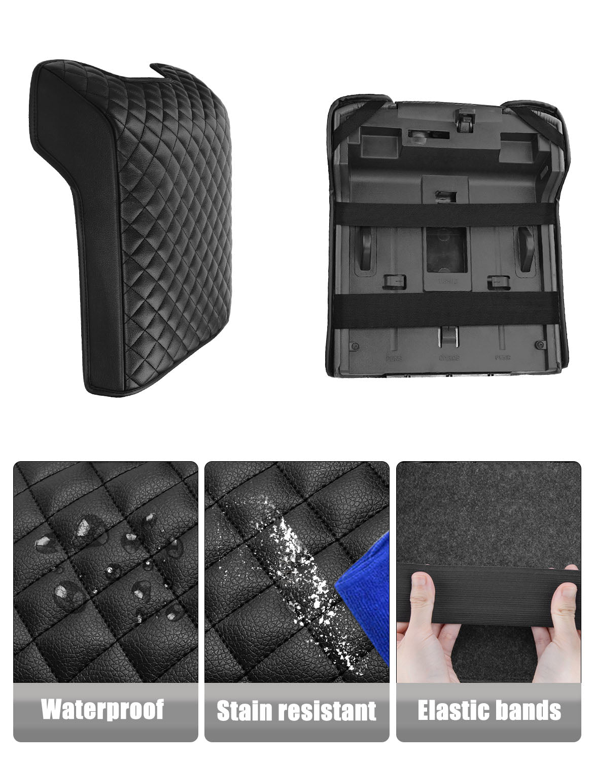 KBH Center Console Cover Pad for Bucket Seat 2011-2016 Ford F250 F350 F450 F550 Super Duty