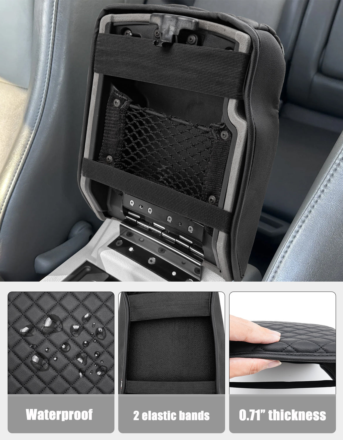 KBH Center Console Armrest Cover for 2005-2010 Jeep Grand Cherokee,2005-2010 Jeep Commander