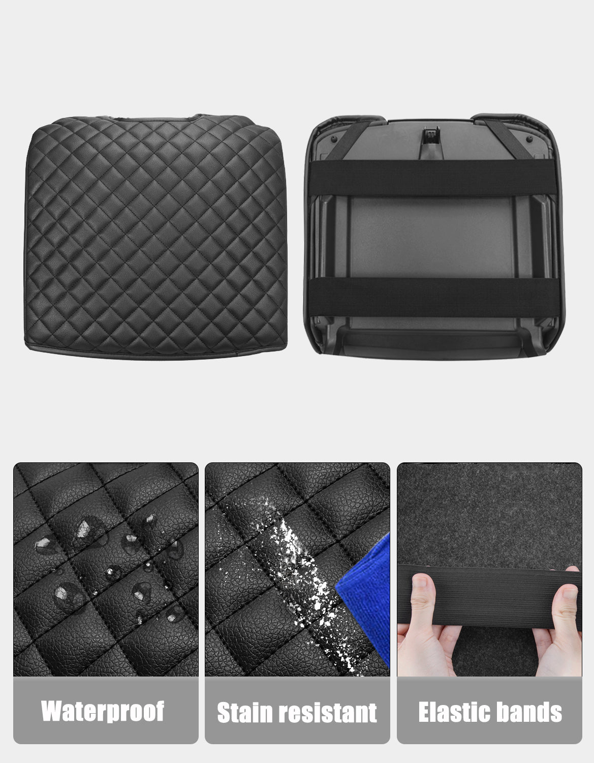 KBH Center Console Armrest Cover for Bucket Seat 2014-2018 Chevy Silverado 1500/2500/3500,2014-2018 GMC Sierra 1500/2500/3500,2015-2020 Tahoe/Yukon/Suburban