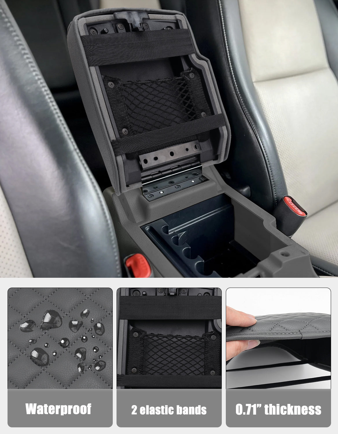 KBH Center Console Armrest Cover for 2005-2010 Jeep Grand Cherokee,2005-2010 Jeep Commander