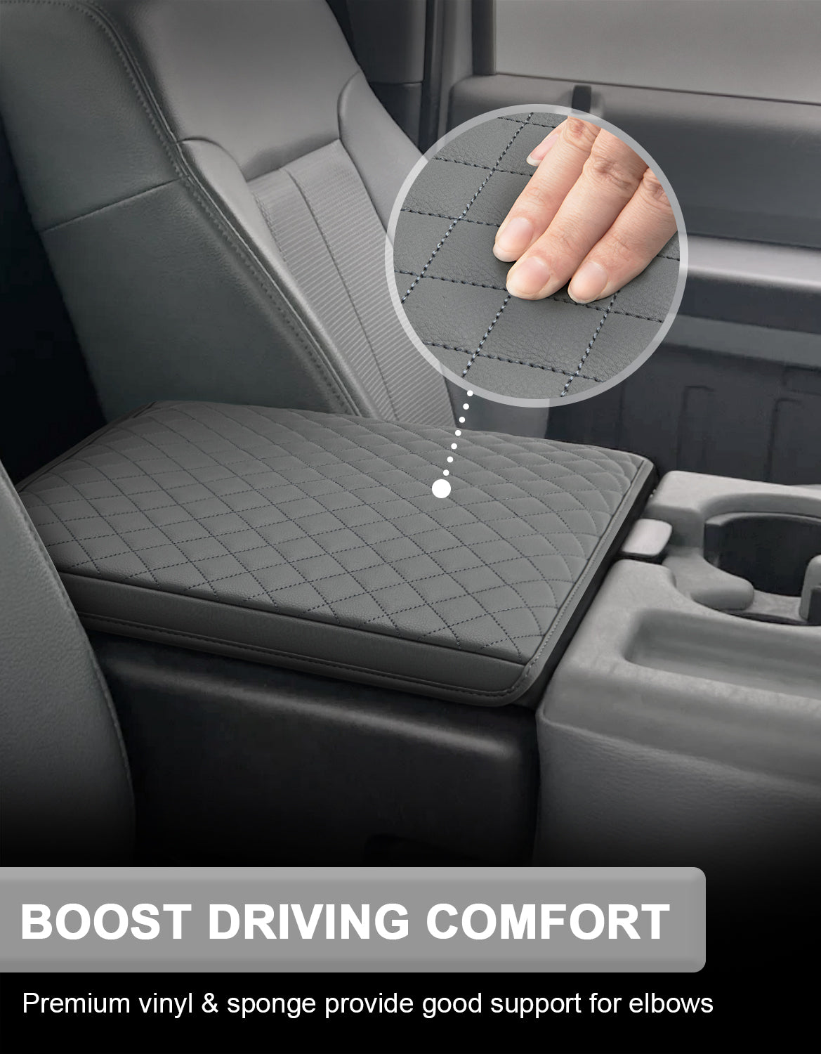 KBH Center Console Armrest Cover Pad for Jump Seat 2011-2016 Ford F250 F350 F450 Super Duty