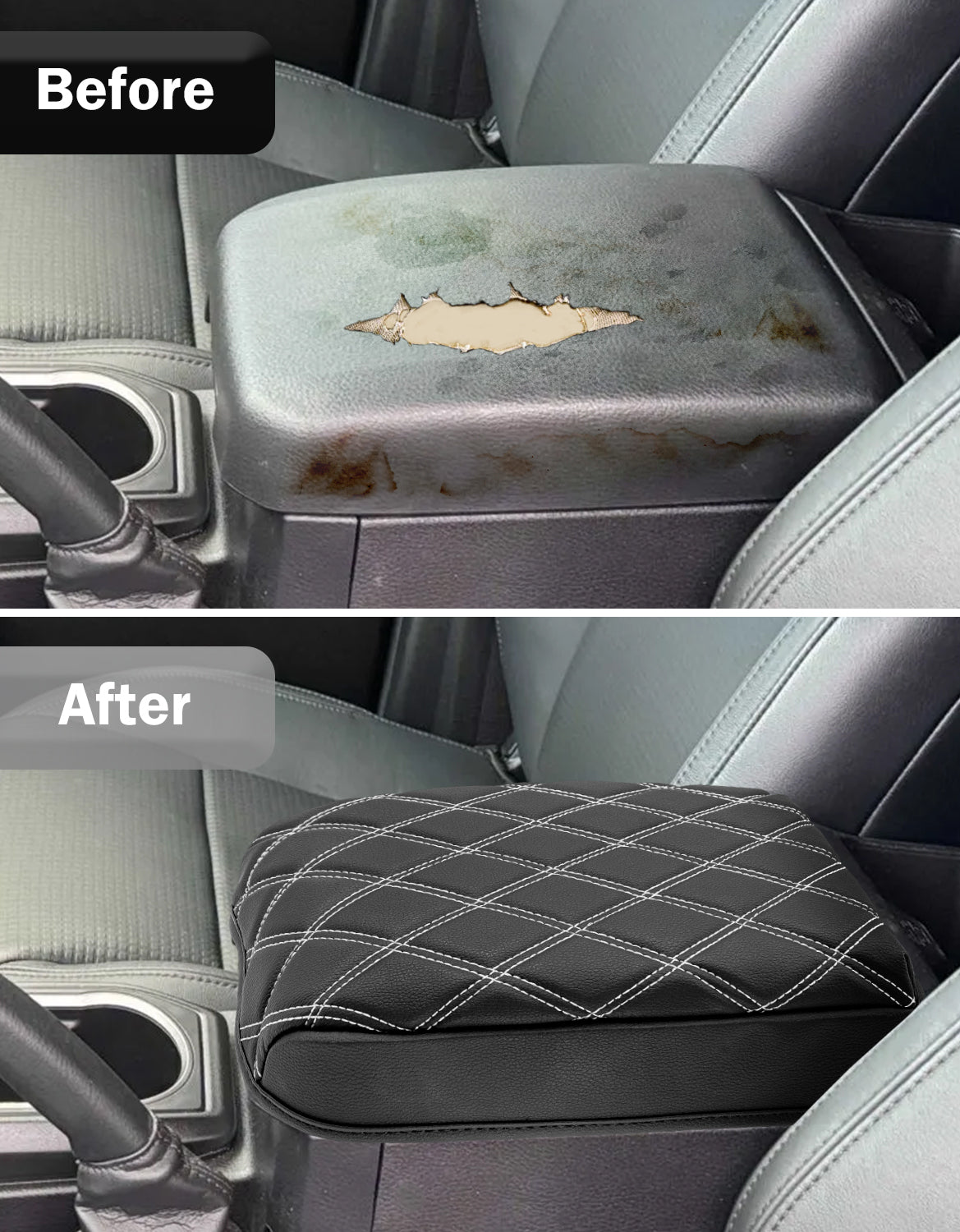 Center Console Armrest Cover Cushion Protector for Toyota Tacoma 2016-2023