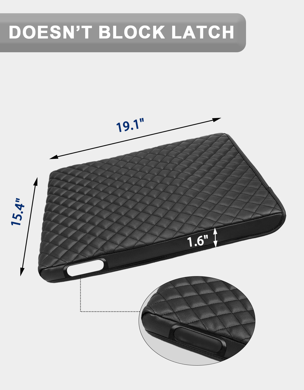 KBH Black Center Console Armrest Cover for Jump Seat 1994-2001 Dodge Ram 1500 2500 3500