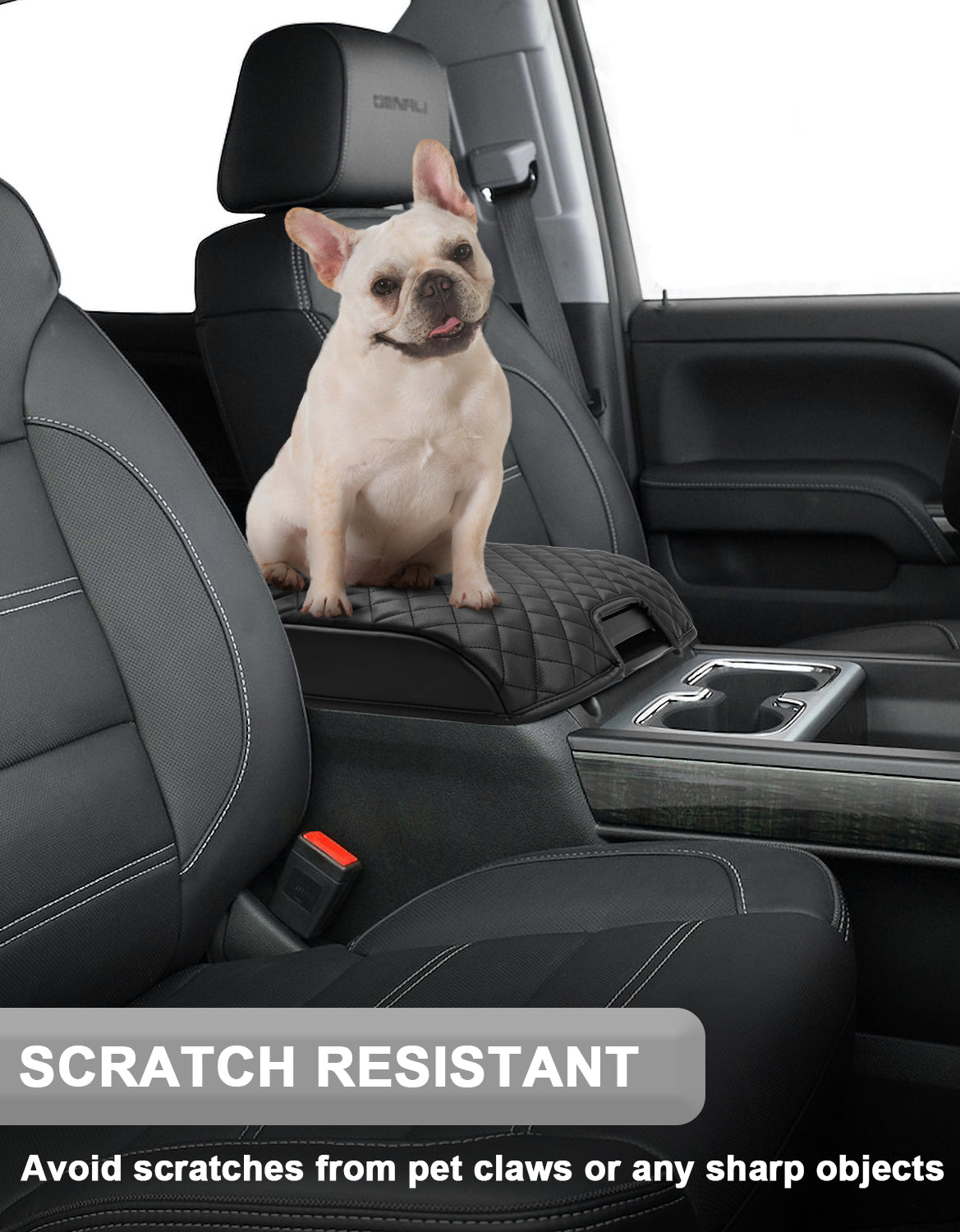 KBH Center Console Armrest Cover for Bucket Seat 2014-2018 Chevy Silverado 1500/2500/3500,2014-2018 GMC Sierra 1500/2500/3500,2015-2020 Tahoe/Yukon/Suburban