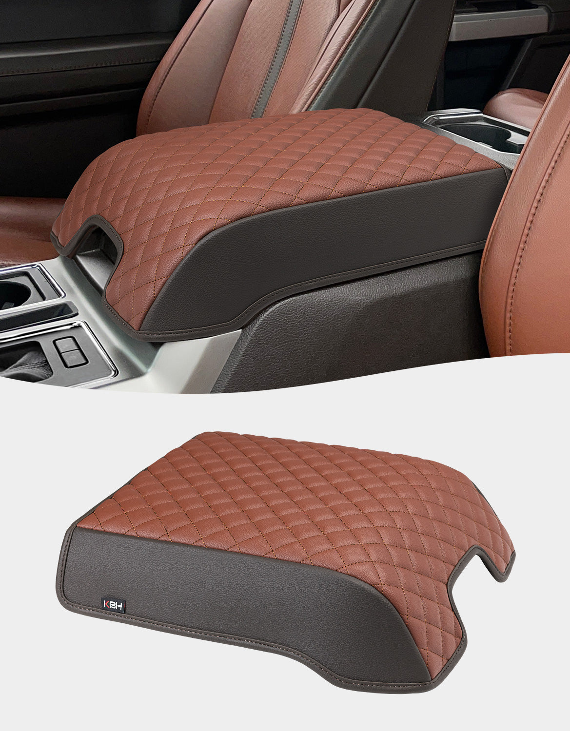 Center Console Armrest Cover Pad for Bucket Seat 2015-2020 Ford F150, 2017-2022 F250 F350 F450 F550 Super Duty, 2018-2024 Ford Expedition