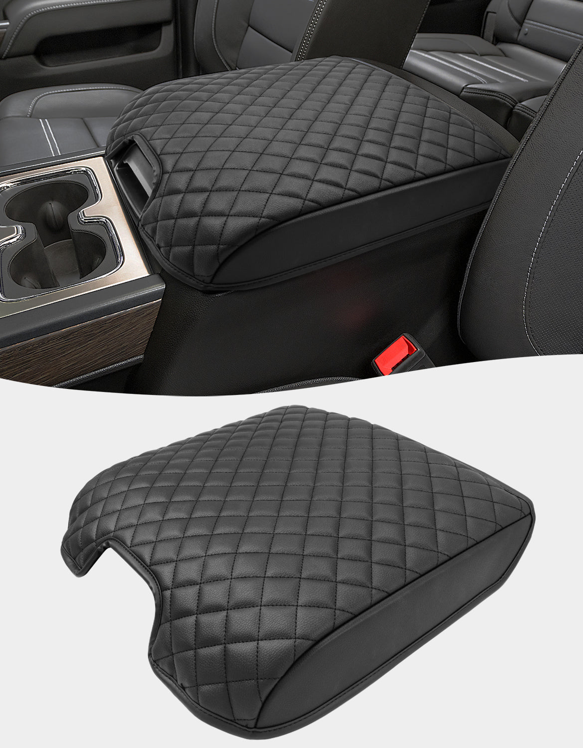 KBH Center Console Armrest Cover for Bucket Seat 2014-2018 Chevy Silverado 1500/2500/3500,2014-2018 GMC Sierra 1500/2500/3500,2015-2020 Tahoe/Yukon/Suburban