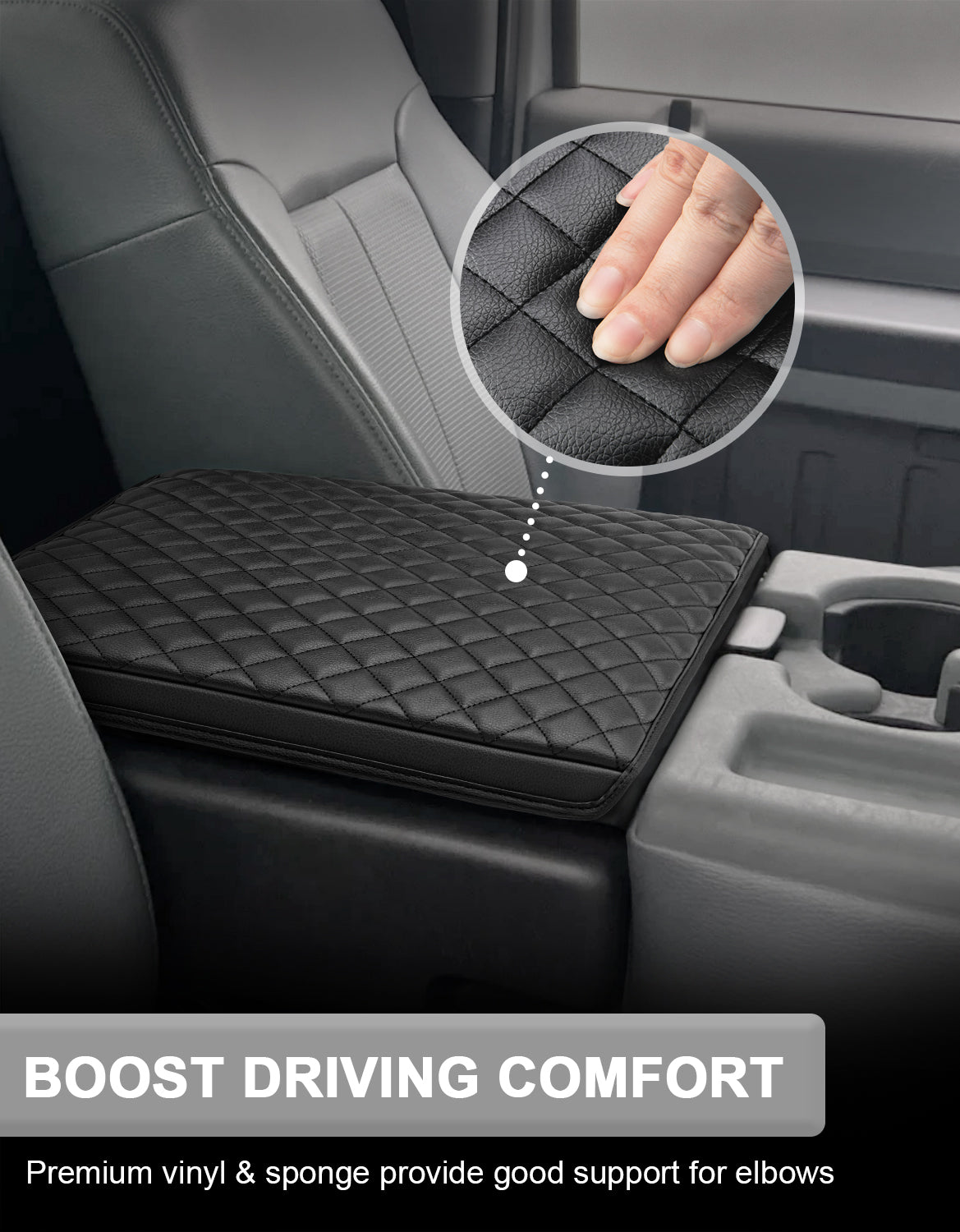 KBH Center Console Armrest Cover Pad for Jump Seat 2011-2016 Ford F250 F350 F450 Super Duty