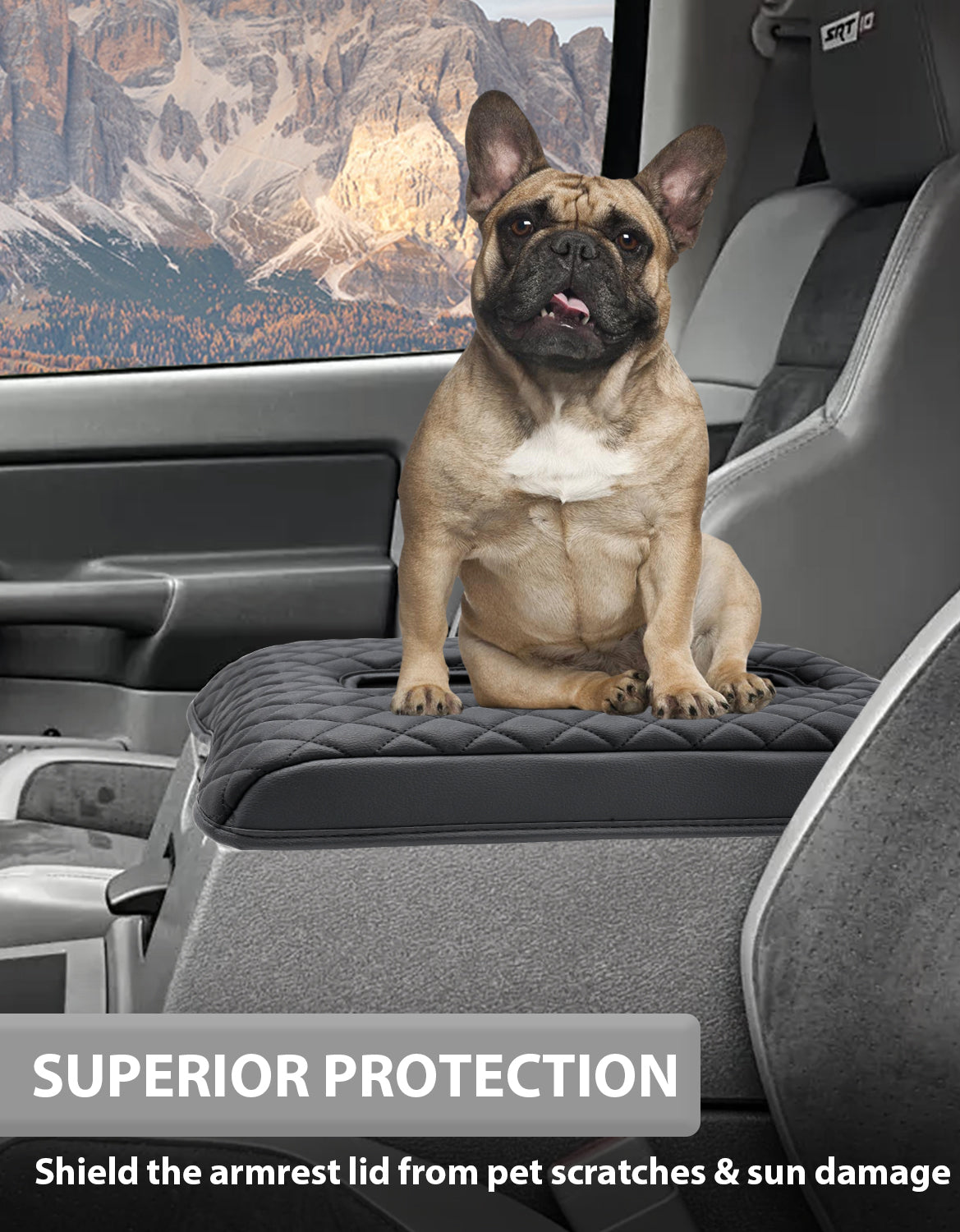 KBH Center Console Armrest Cover Pad for Bucket Seat Dodge Ram Floor Business 2006-2009 Dodge Ram Floor Business