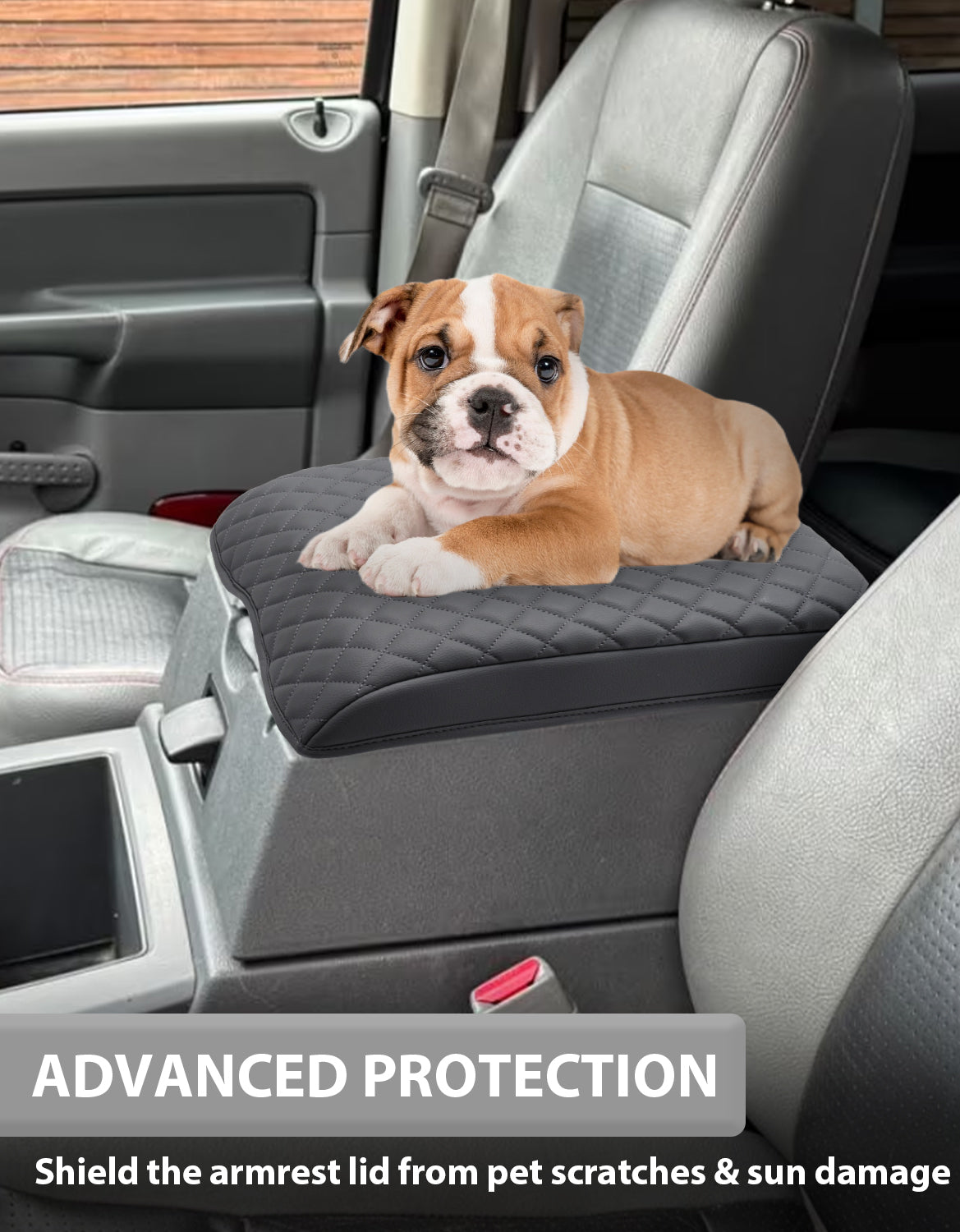 KBH Center Console Armrest Cover Pad for Bucket Seat Dodge Ram Floor Business 2006-2009 Dodge Ram Floor Business