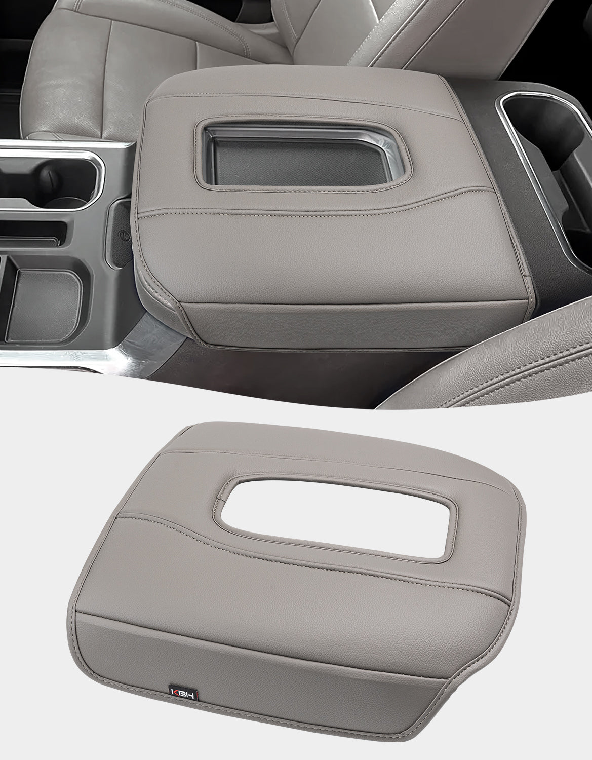 KBH Center Console Cushion Cover for Bucket Seat 2019-2026 GMC Sierra 1500 2500 3500,2019-2026 Chevy Silverado 1500 2500 3500, 2021-2026 Tahoe/Suburban/Yukon