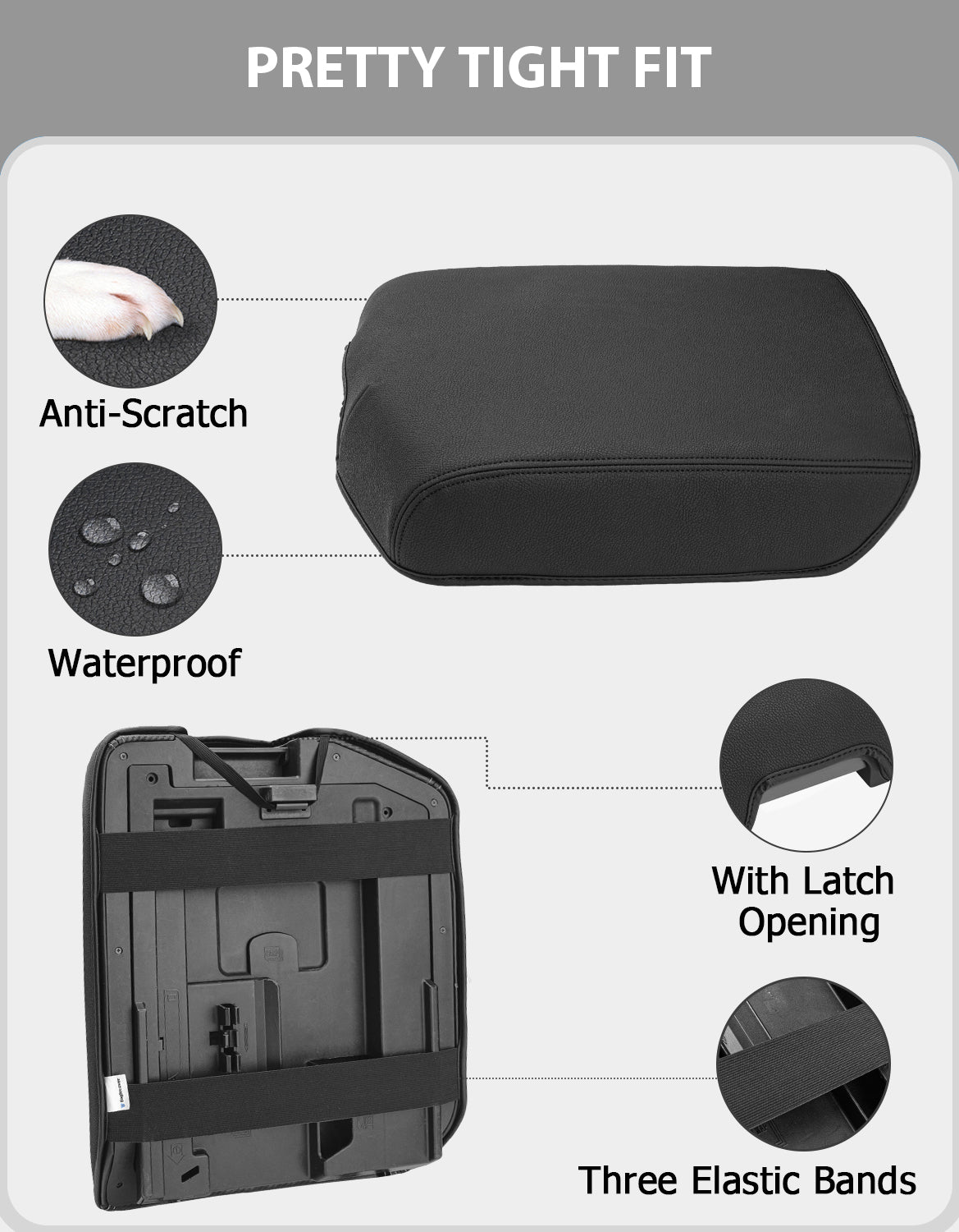 KBH Center Console Armrest Cover for 2007-2013 Toyota Tundra,2008-2022 Toyota Sequoia