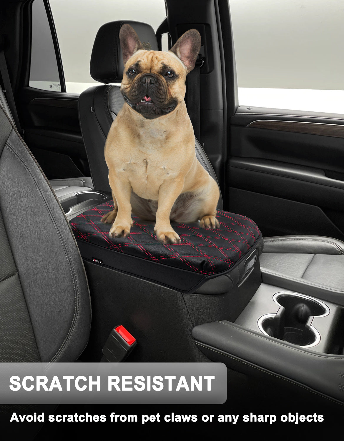 KBH Center Console Armrest Cover Pad for Bucket Seat 2019-2026 Chevy Silverado 1500 2500 3500,2019-2026 GMC Sierra 1500 2500 3500,2021-2026 Tahoe/Suburban/Yukon