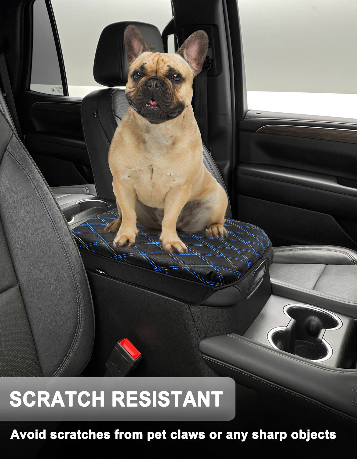 KBH Center Console Armrest Cover Pad for Bucket Seat 2019-2026 Chevy Silverado 1500 2500 3500,2019-2026 GMC Sierra 1500 2500 3500,2021-2026 Tahoe/Suburban/Yukon