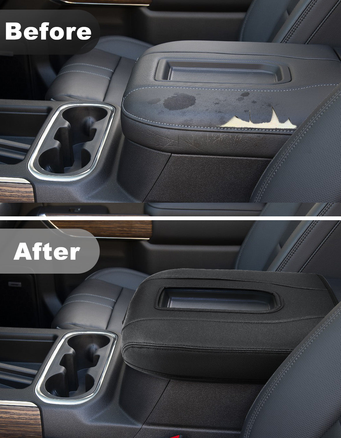 KBH Center Console Cushion Cover for Bucket Seat 2019-2025 GMC Sierra 1500 2500 3500,2019-2025 Chevy Silverado 1500 2500 3500, 2021-2025 Tahoe/Suburban/Yukon