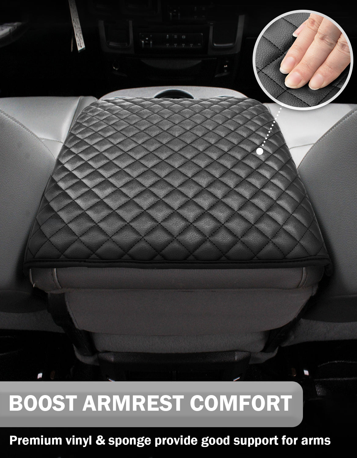 KBH Center Console Armrest Cover Pad for Jump Seat 2013-2018 Dodge Ram 1500,2013-2025 Dodge Ram 2500/3500/1500Classic