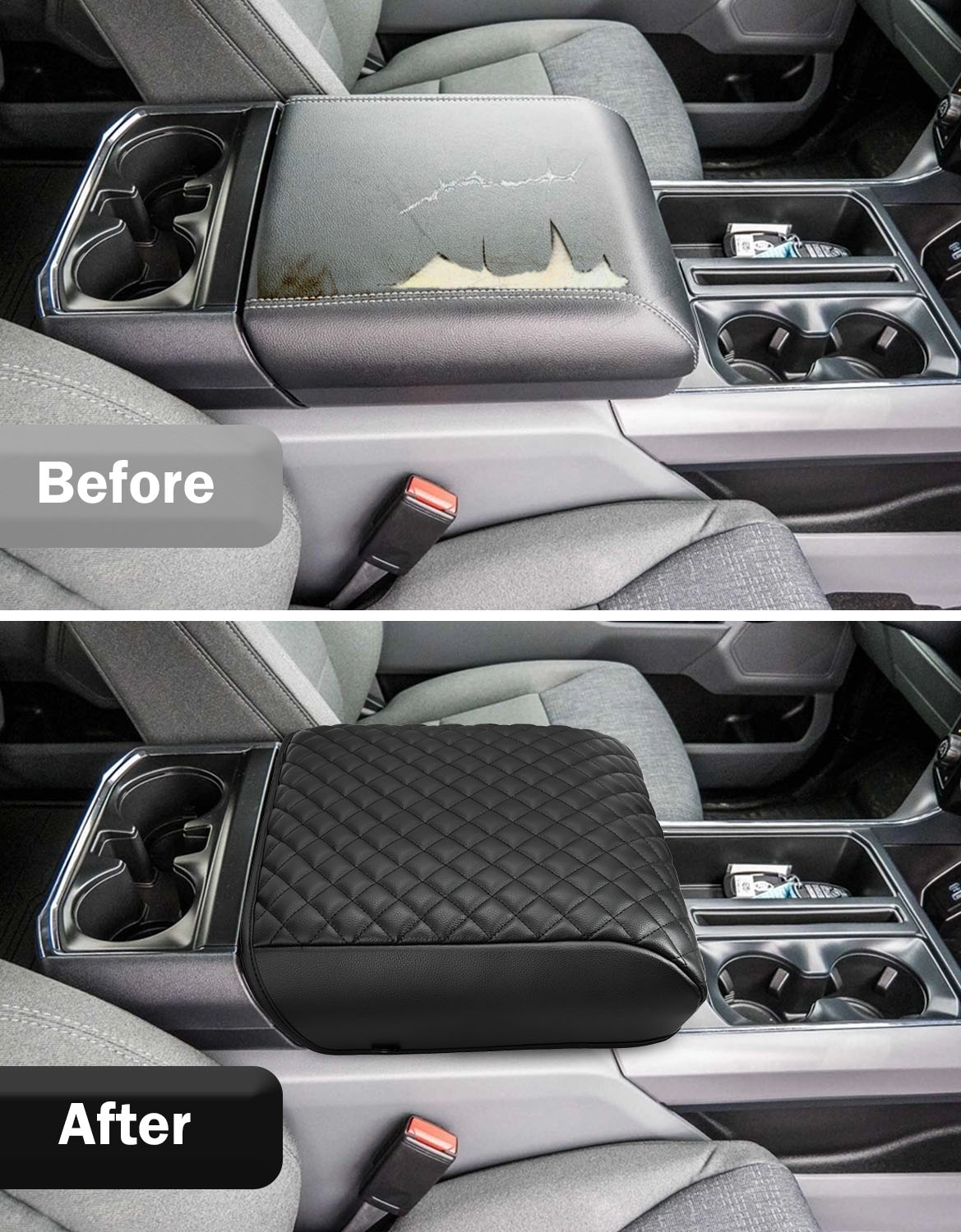 KBH Center Console Armrest Cover Pad for Bucket Seat 2021-2025 Ford F-150