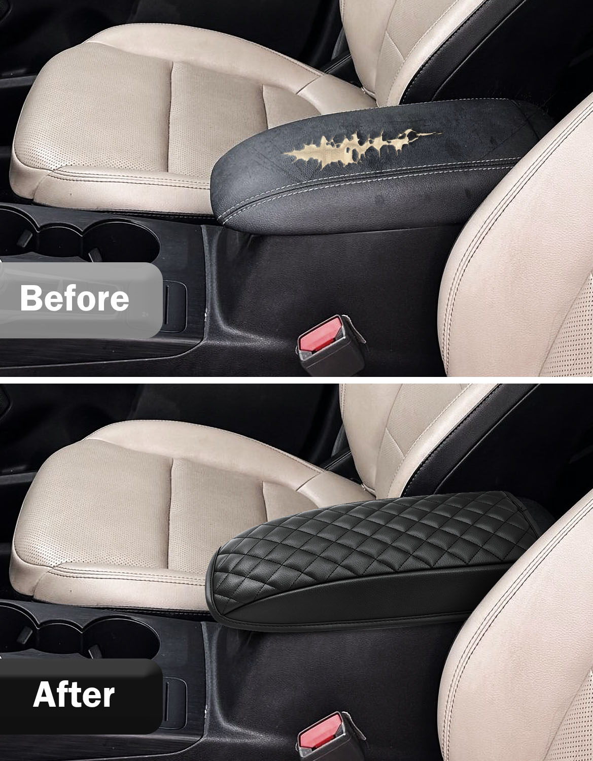 KBH Center Console Armrest Cover Pad Cushion Protector for 2020-2026 Ford Escape,2021-2026 Ford Bronco Sport CX430