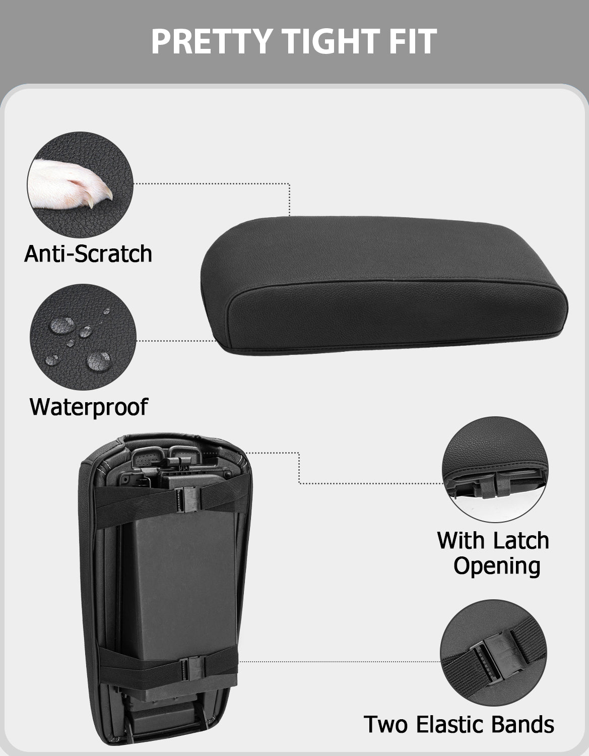 KBH Center Console Armrest Cover for 2009-2014 Nissan Maxima,2013-2018 Nissan Altima