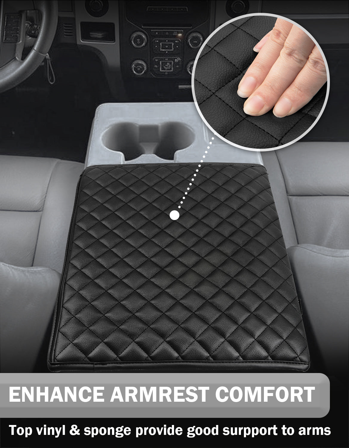 KBH Center Console Armrest Cover Pad for Jump Seat 2011-2014 Ford F150