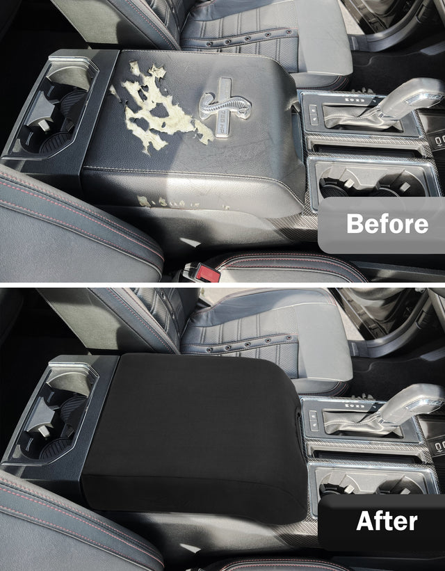 KBH Center Console Armrest Cover for Bucket Seat 2015-2020 Ford F150, 2017-2022 Ford F250 F350 F450 F550 Super Duty, 2018-2024 Ford Expedition