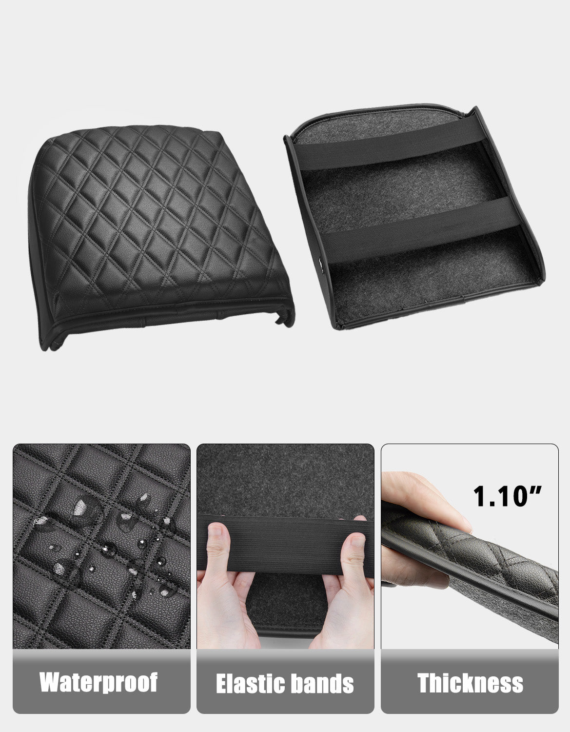 KBH Center Console Armrest Cover Pad for Bucket Seat 2019-2026 Chevy Silverado 1500 2500 3500,2019-2026 GMC Sierra 1500 2500 3500,2021-2026 Tahoe/Suburban/Yukon