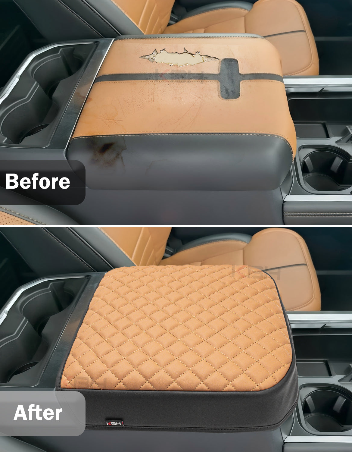 Center Console Cover Pad for Bucket Seat 2023-2026 Ford F250 F350 F450 F550 Super Duty