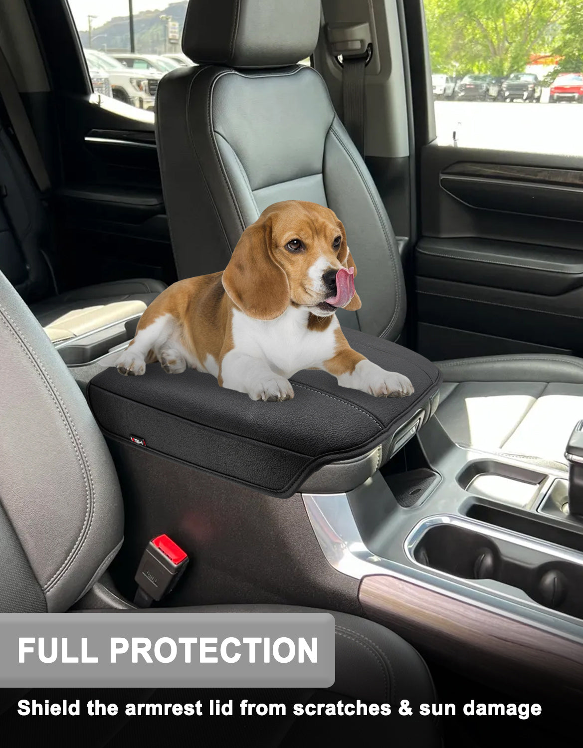 KBH Center Console Cushion Cover for  Bucket Seat 2019-2025 GMC Sierra 1500 2500 3500,2019-2025 Chevy Silverado 1500 2500 3500, 2021-2025 Tahoe/Suburban/Yukon