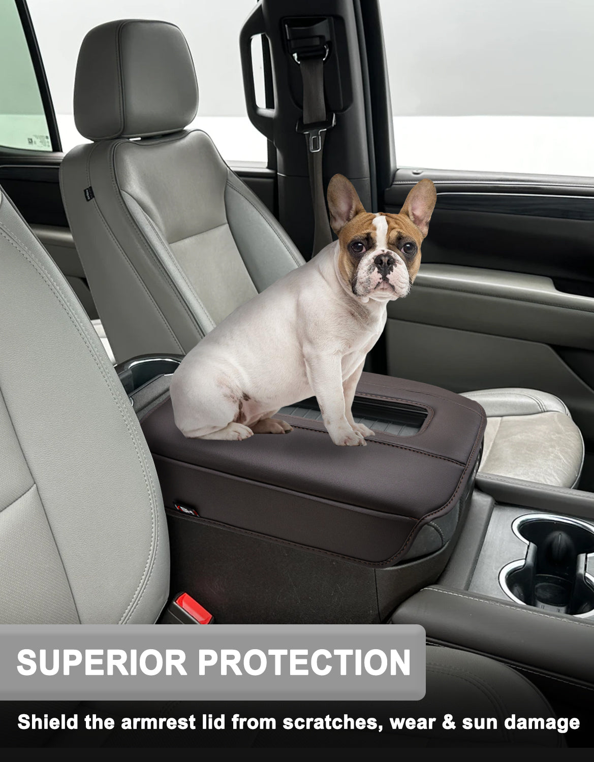 KBH Center Console Cushion Cover for Bucket Seat 2019-2025 GMC Sierra 1500 2500 3500,2019-2025 Chevy Silverado 1500 2500 3500, 2021-2025 Tahoe/Suburban/Yukon