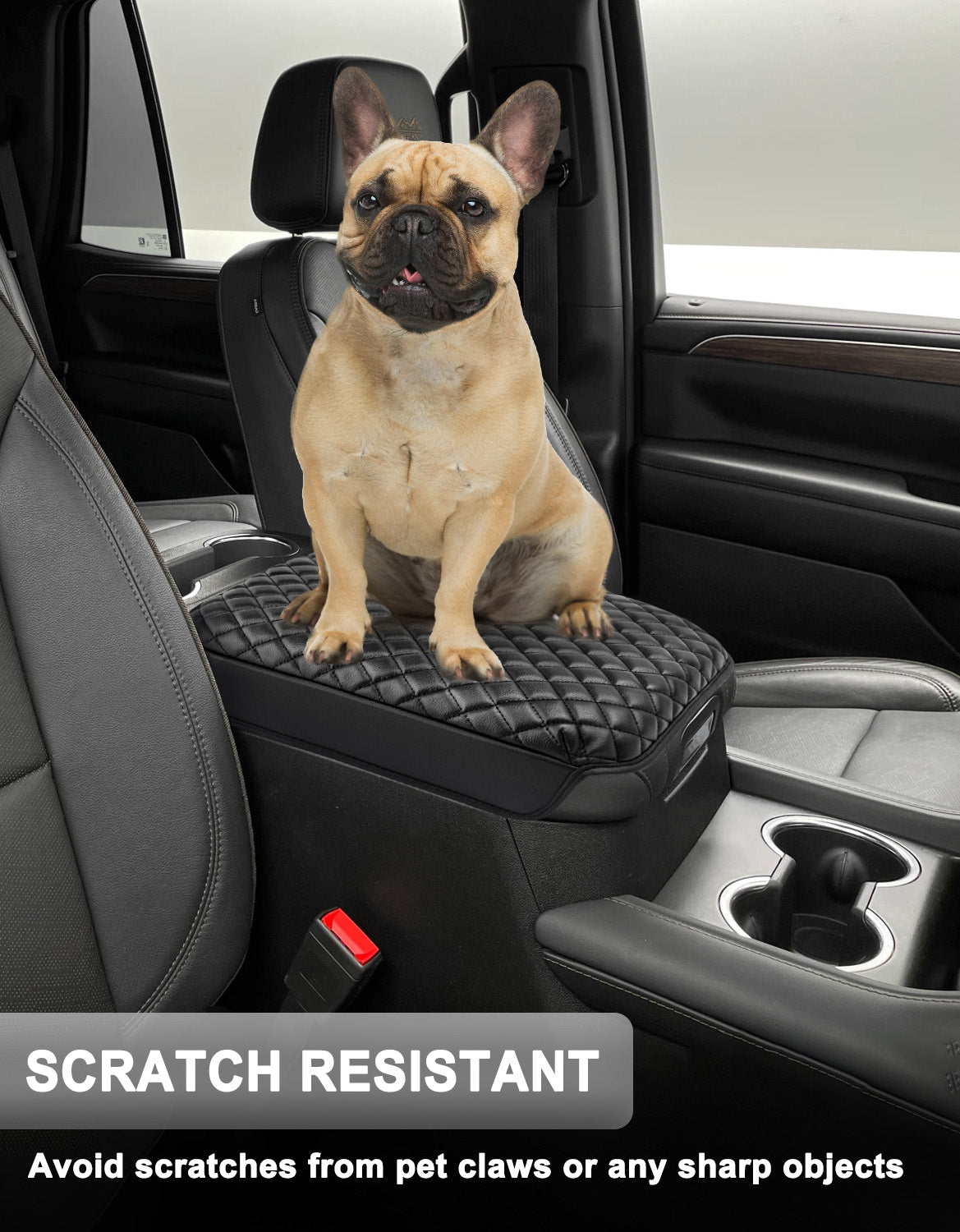 KBH Center Console Armrest Cover Pad for Bucket Seat 2019-2026 Chevy Silverado 1500 2500 3500,2019-2026 GMC Sierra 1500 2500 3500,2021-2026 Tahoe/Suburban/Yukon