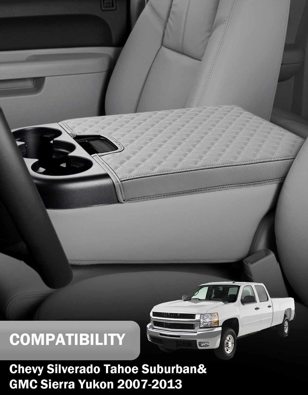 KBH Center Console Armrest Cover for Jump Seat 2007-2013 Chevy Silverado 1500 2500 3500,2007-2013 Chevy Tahoe & Suburban,2007-2013 GMC Sierra 1500 2500 3500,2007-2013 GMC Yukon