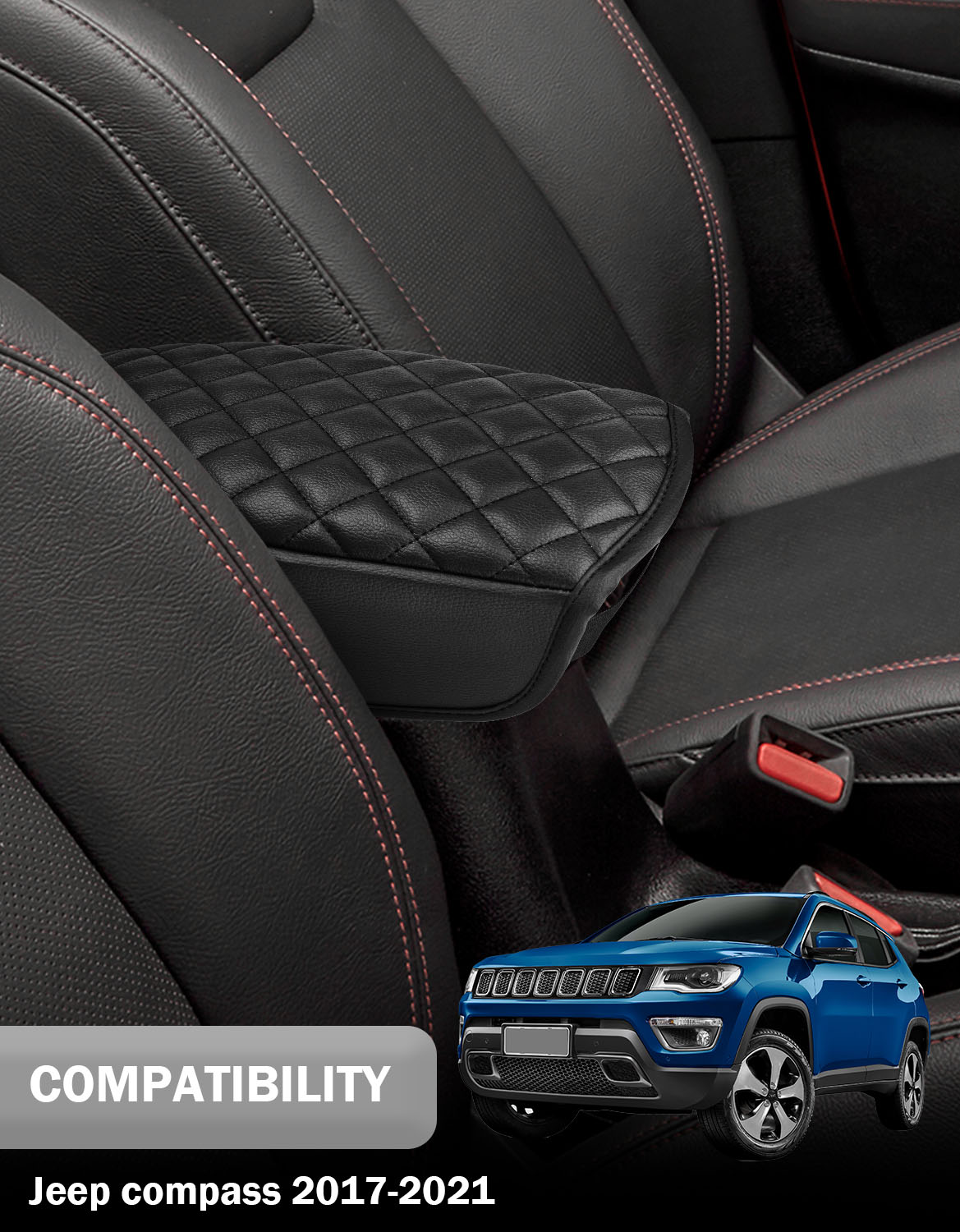 KBH Center Console Cover for 2017-2021 Jeep Compass