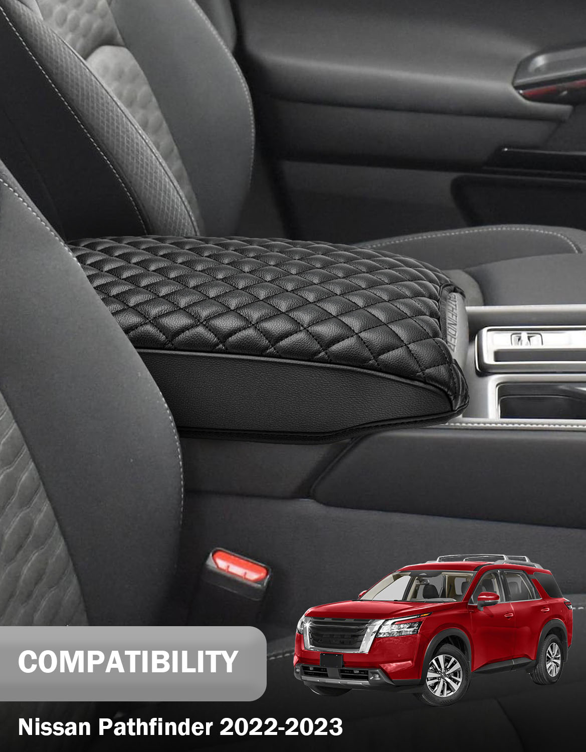 Center Console Armrest Cover Cushion Pad Protector for Nissan Pathfinder 2022-2025