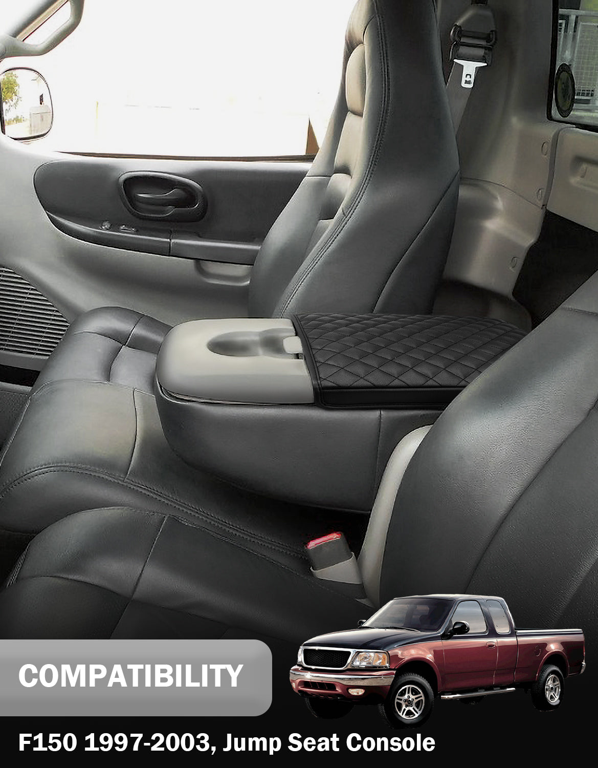 KBH Center Console Armrest Cover Pad for jump Seat 1997-2003 Ford F150