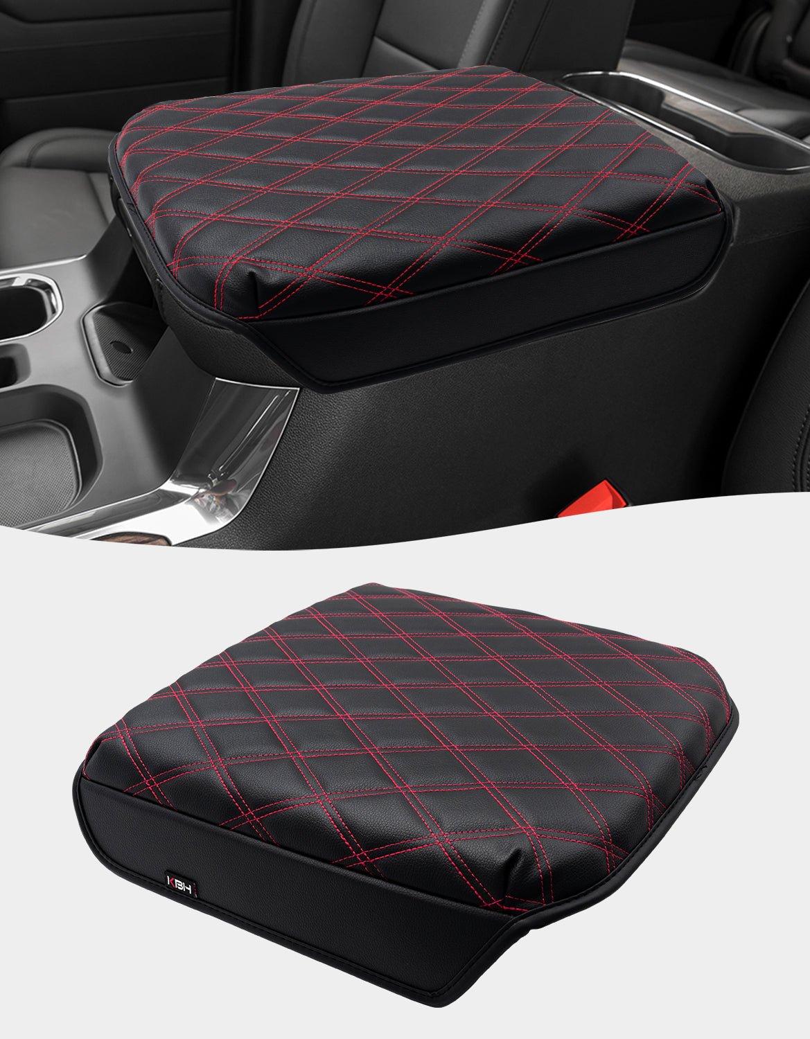 KBH Center Console Armrest Cover Pad for Bucket Seat 2019-2026 Chevy Silverado 1500 2500 3500,2019-2026 GMC Sierra 1500 2500 3500,2021-2026 Tahoe/Suburban/Yukon
