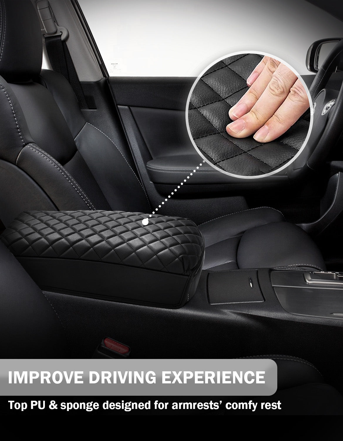 KBH Center Console Armrest Cover Pad for 2009-2014 Nissan Maxima,2013-2018 Nissan Altima