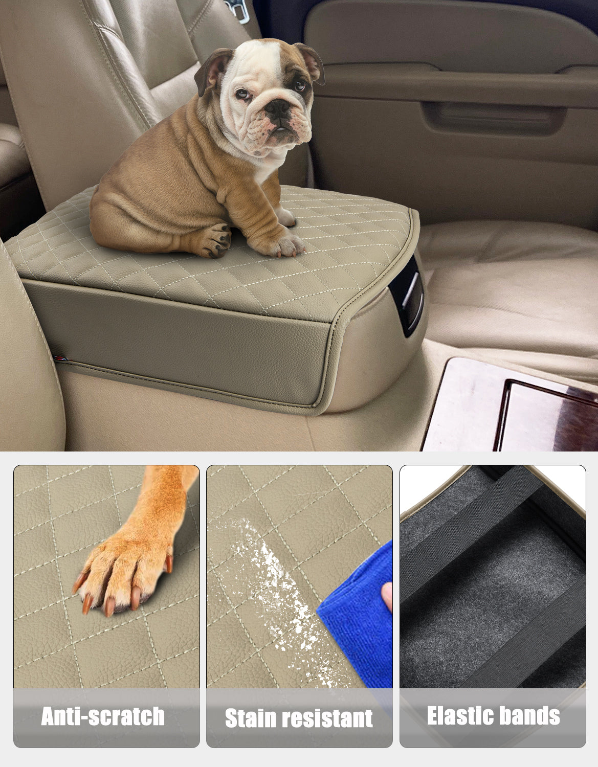 KBH Center Console Armrest Cover Pad for Bucket Seat 2007-2014 Chevy Silverado 1500 2500 3500,2007-2014 Chevy Avalanche & Suburban & Tahoe,2007-2014 GMC Sierra 1500 2500 3500,2007-2014 GMC Yukon