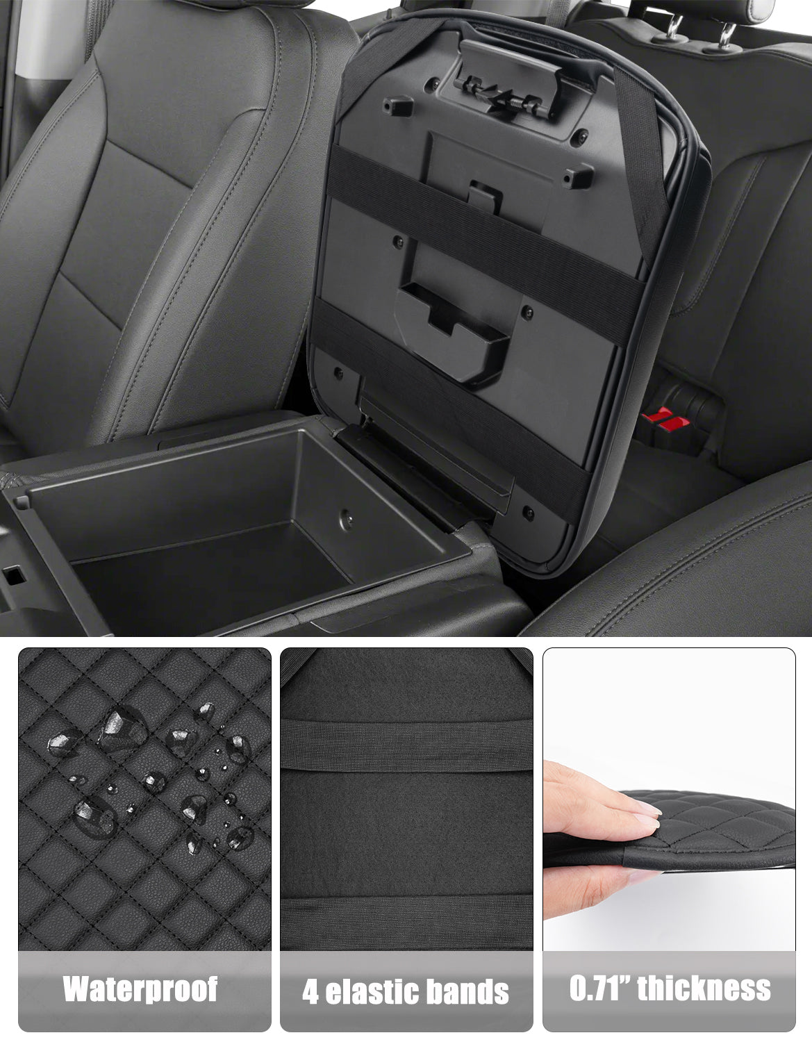 KBH Center Console Armrest Cover Pad For Jump Seat 2019-2026 Chevy Silverado 1500 2500 3500,2019-2026 GMC Sierra 1500 2500 3500