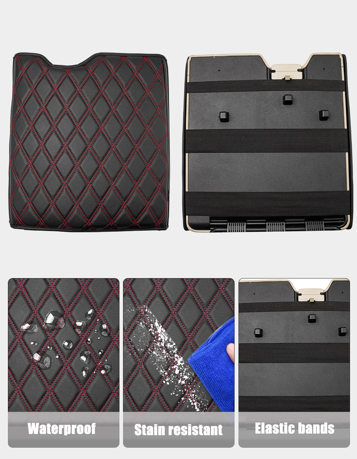 KBH Center Console Armrest Cover Pad for Jump Seat 2015-2025 Ford F150, 2017-2025 Ford F250 F350 F450 F550 Super Duty