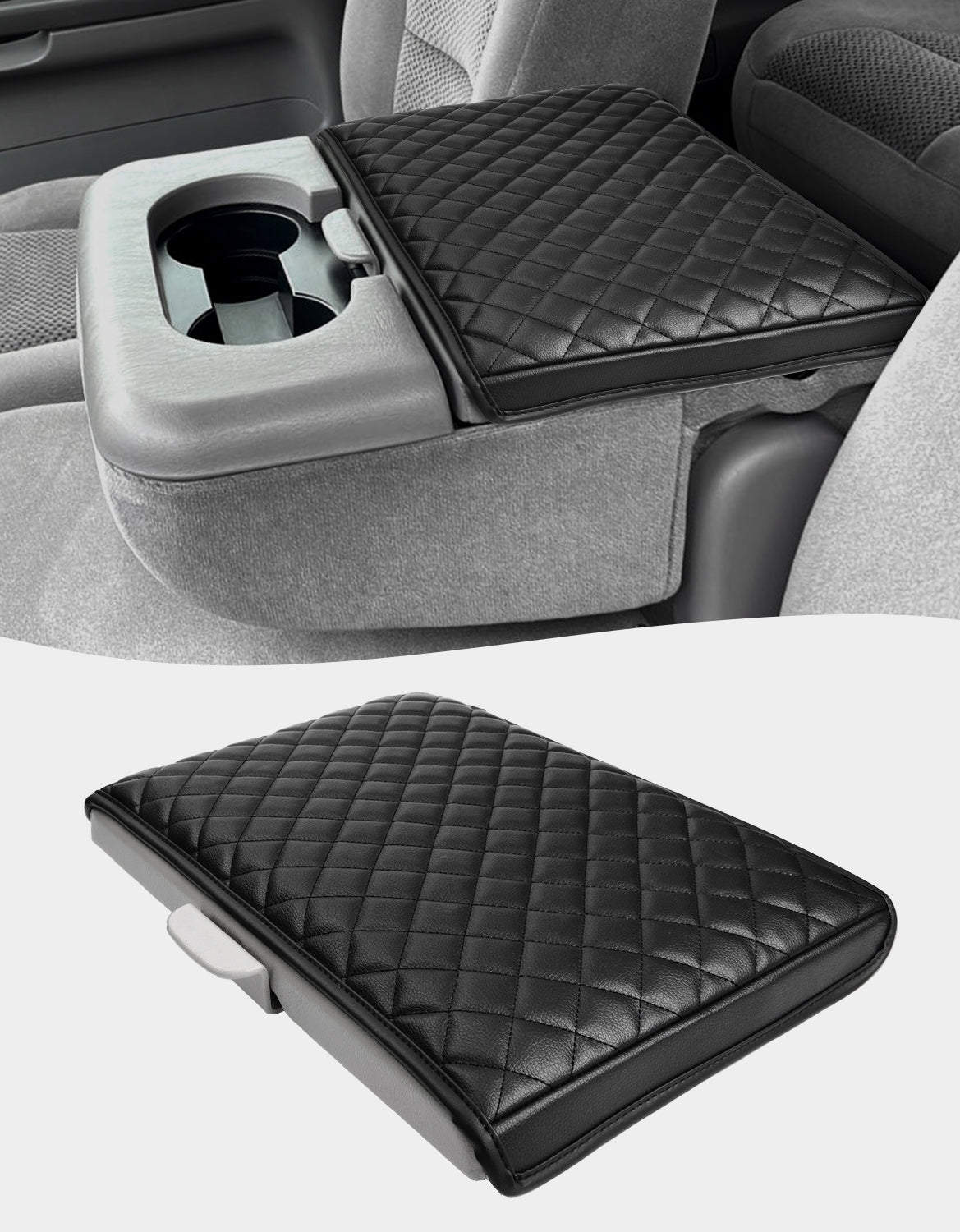 KBH Center Console Armrest Cover Pad for Jump Seat 1999-2010 Ford F250 F350 F450 Super Duty,2001-2005 F550 Super Duty