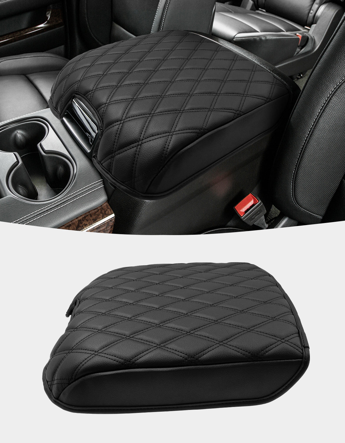 Center Console Armrest Cover for Bucket Seat 2014-2018 Chevy Silverado 1500/2500/3500,2014-2018 GMC Sierra 1500/2500/3500,2015-2020 Tahoe/Yukon/Suburban