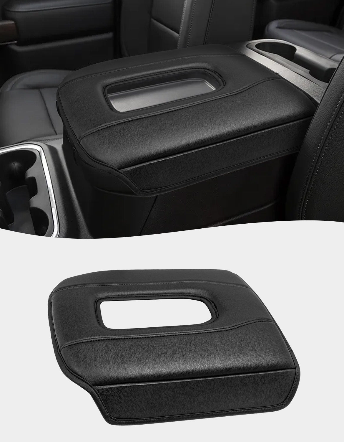 KBH Center Console Cushion Cover for Bucket Seat 2019-2025 GMC Sierra 1500 2500 3500,2019-2025 Chevy Silverado 1500 2500 3500, 2021-2025 Tahoe/Suburban/Yukon