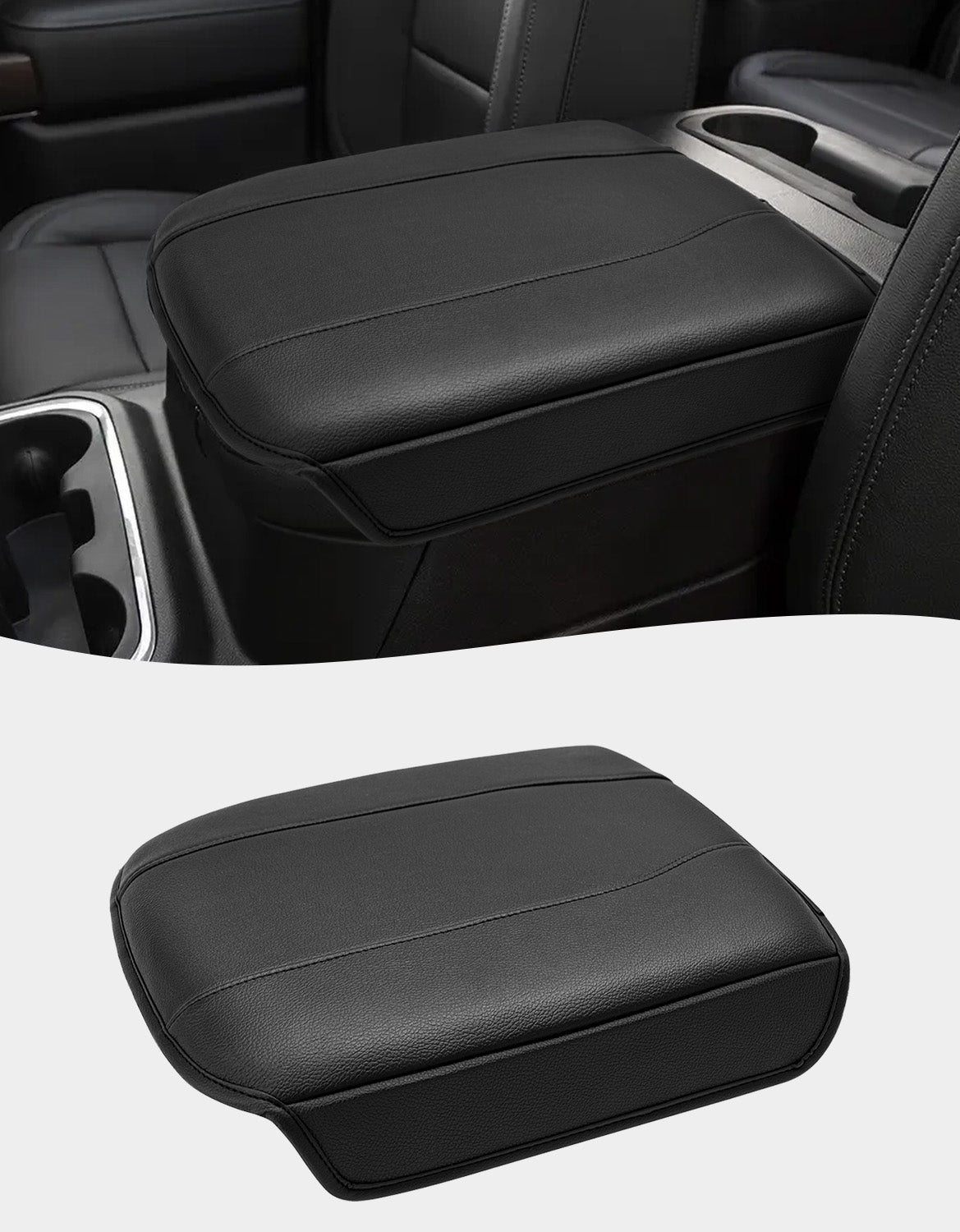 KBH Center Console Cushion Cover for  Bucket Seat 2019-2025 GMC Sierra 1500 2500 3500,2019-2025 Chevy Silverado 1500 2500 3500, 2021-2025 Tahoe/Suburban/Yukon