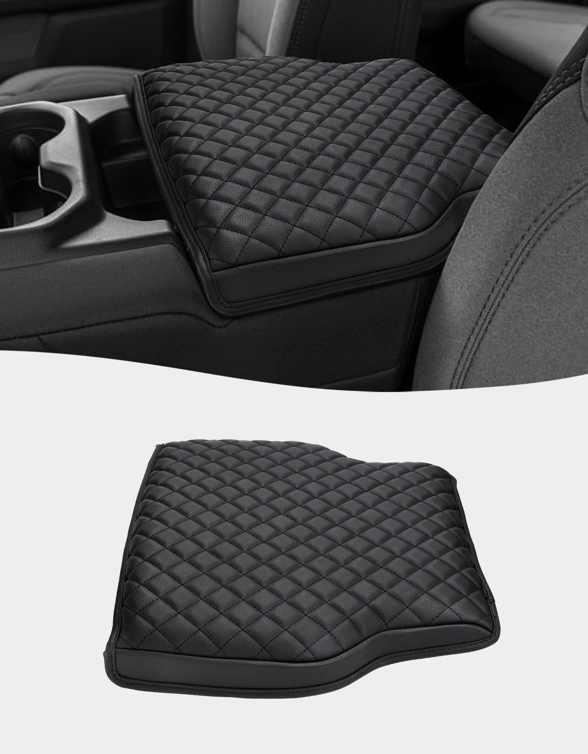 KBH Black Center Console Armrest Cover for Jump Seat 2019-2025 Dodge Ram 1500 New Model