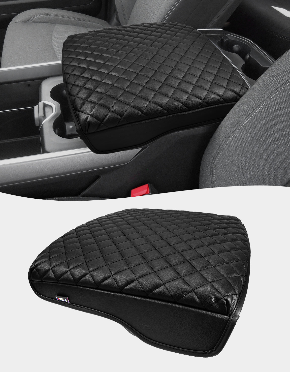 KBH Center Console Armrest Cover Pad Cushion Protector for Bucket Seat 2019-2025 Dodge Ram 1500 2500 3500
