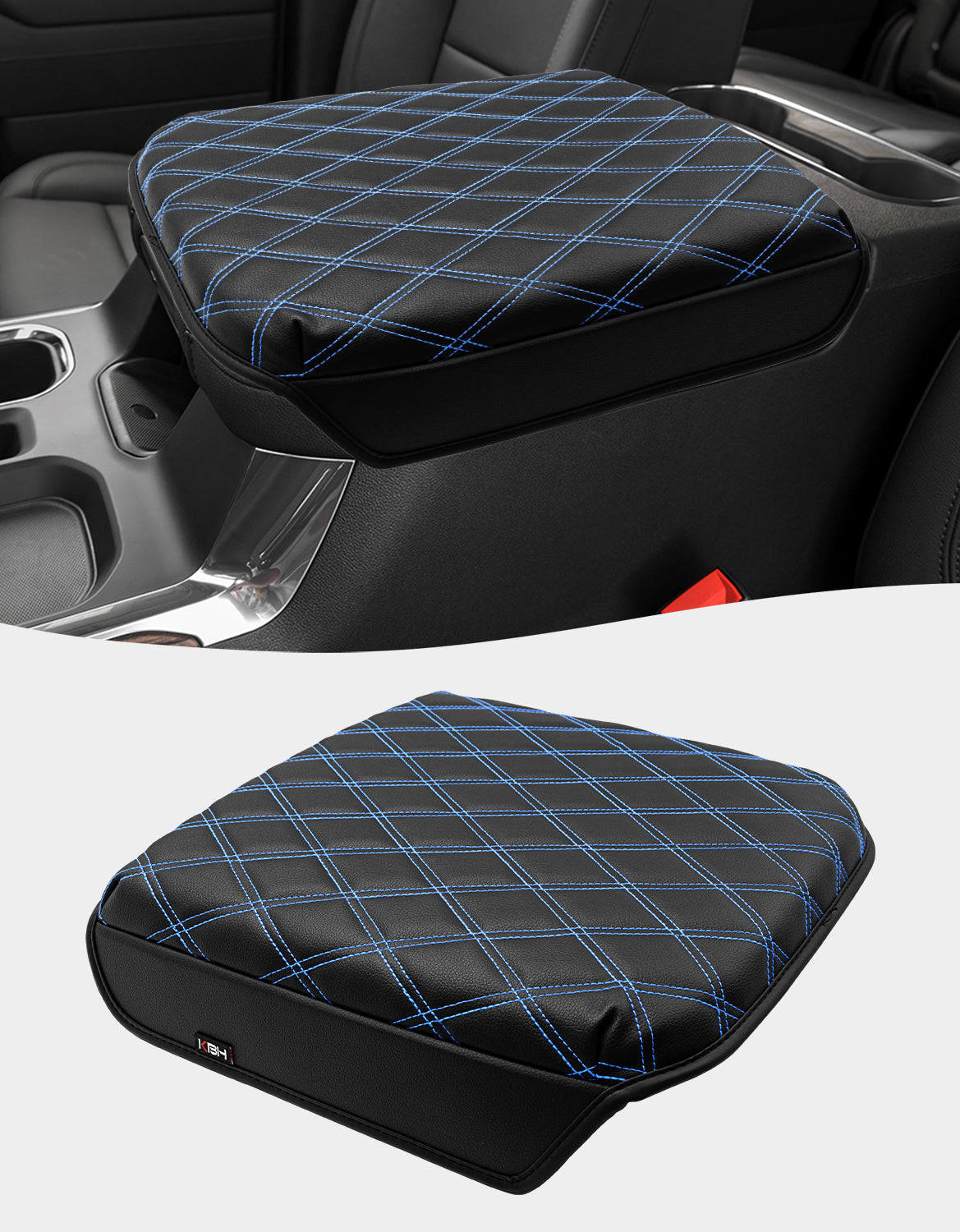 KBH Center Console Armrest Cover Pad for Bucket Seat 2019-2026 Chevy Silverado 1500 2500 3500,2019-2026 GMC Sierra 1500 2500 3500,2021-2026 Tahoe/Suburban/Yukon