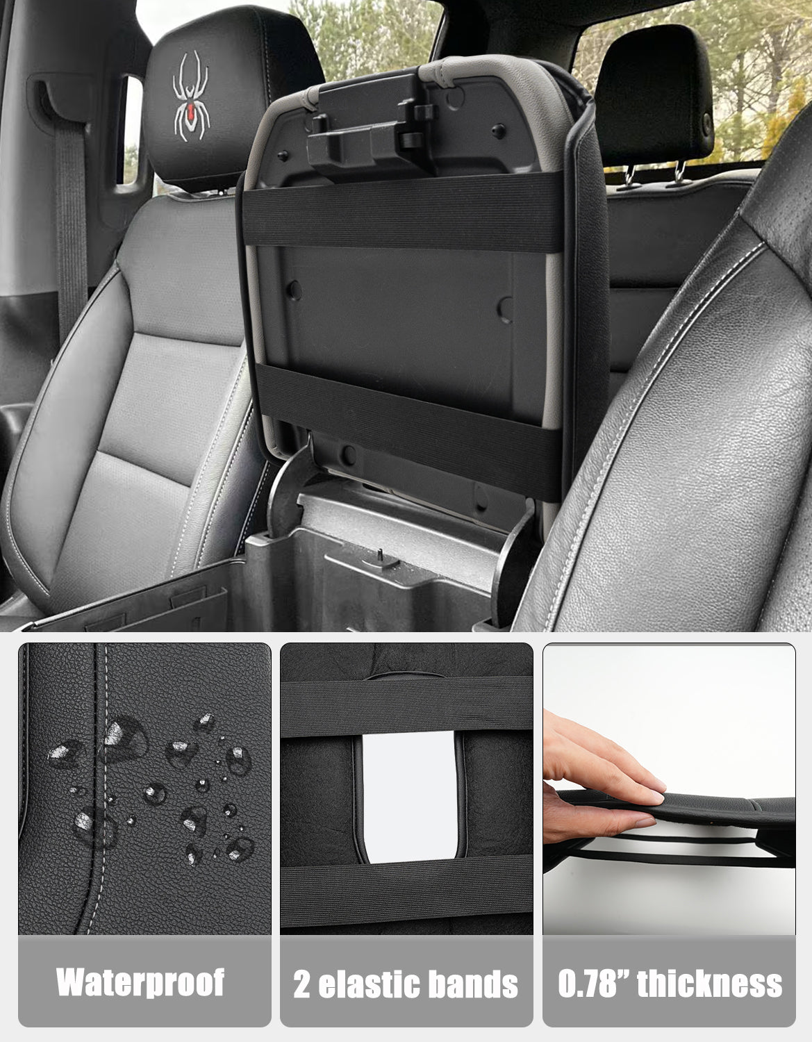 KBH Center Console Cushion Cover for Bucket Seat 2019-2025 GMC Sierra 1500 2500 3500,2019-2025 Chevy Silverado 1500 2500 3500, 2021-2025 Tahoe/Suburban/Yukon