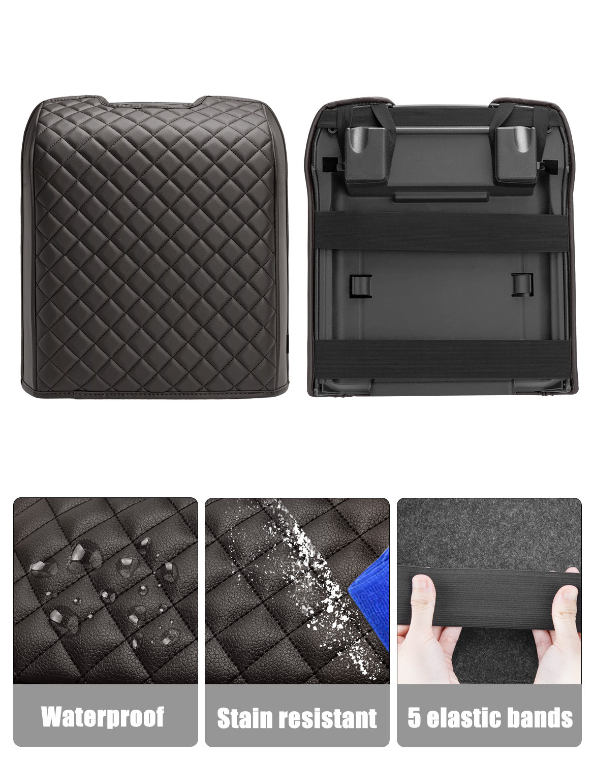KBH Center Console Armrest Cover Pad for Bucket Seat 2015-2020 Ford F150, 2017-2022 F250 F350 F450 F550 Super Duty, 2018-2024 Ford Expedition
