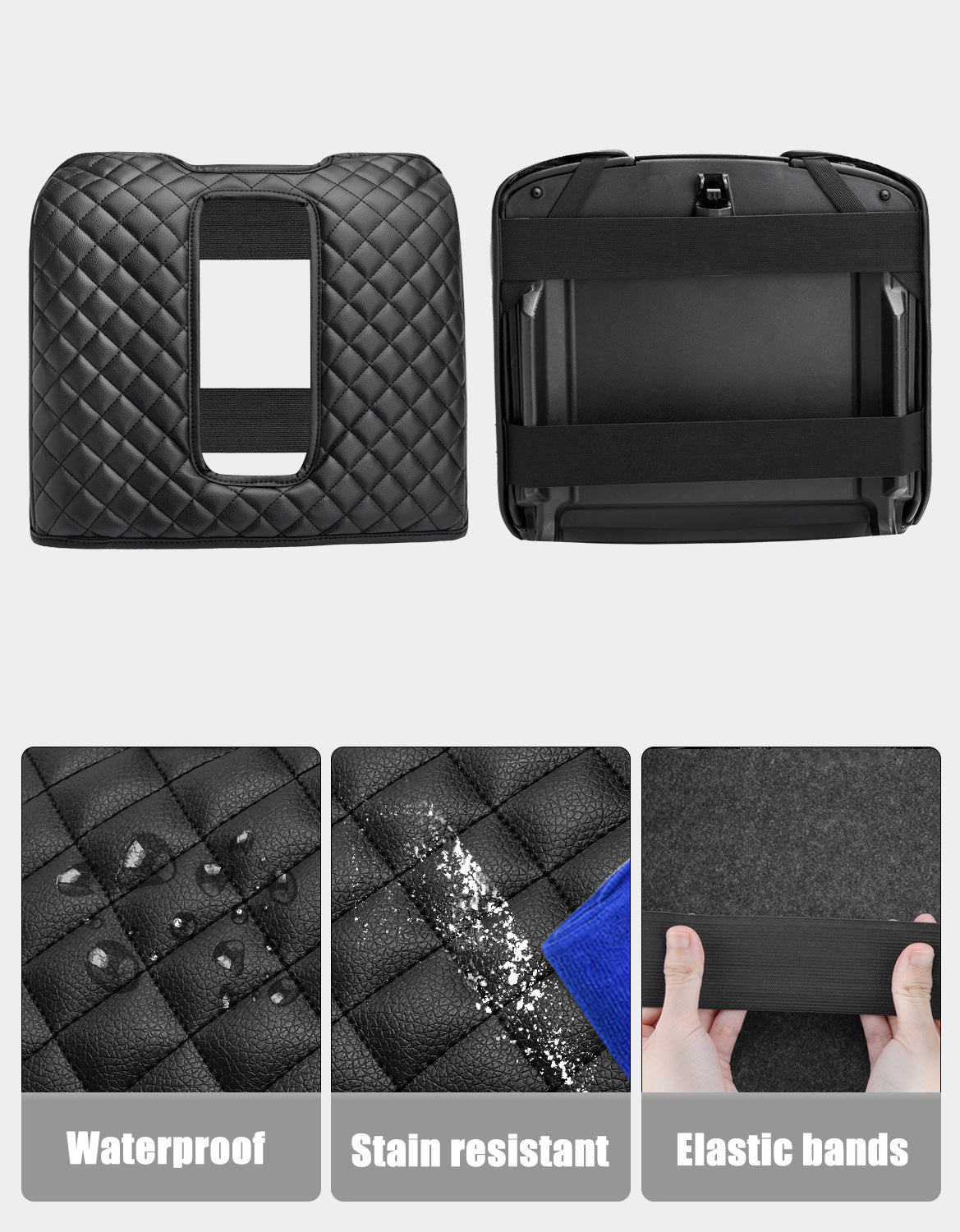 KBH Center Console Armrest Cover Pad for Bucket Seat 2014-2018 Chevy Silverado 1500 2500 3500,2014-2018 GMC Sierra 1500 2500 3500,2015-2020 Tahoe/Yukon/Suburban