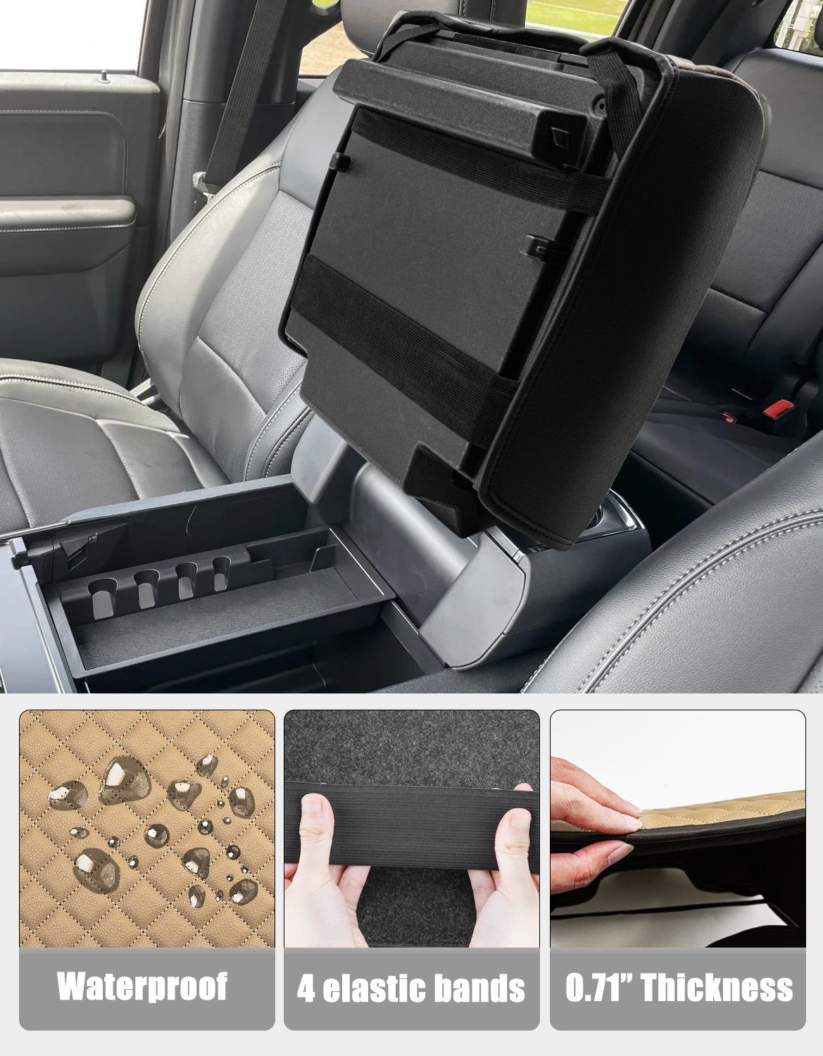 Center Console Armrest Cover Pad for Bucket Seat 2021-2026 Ford F-150