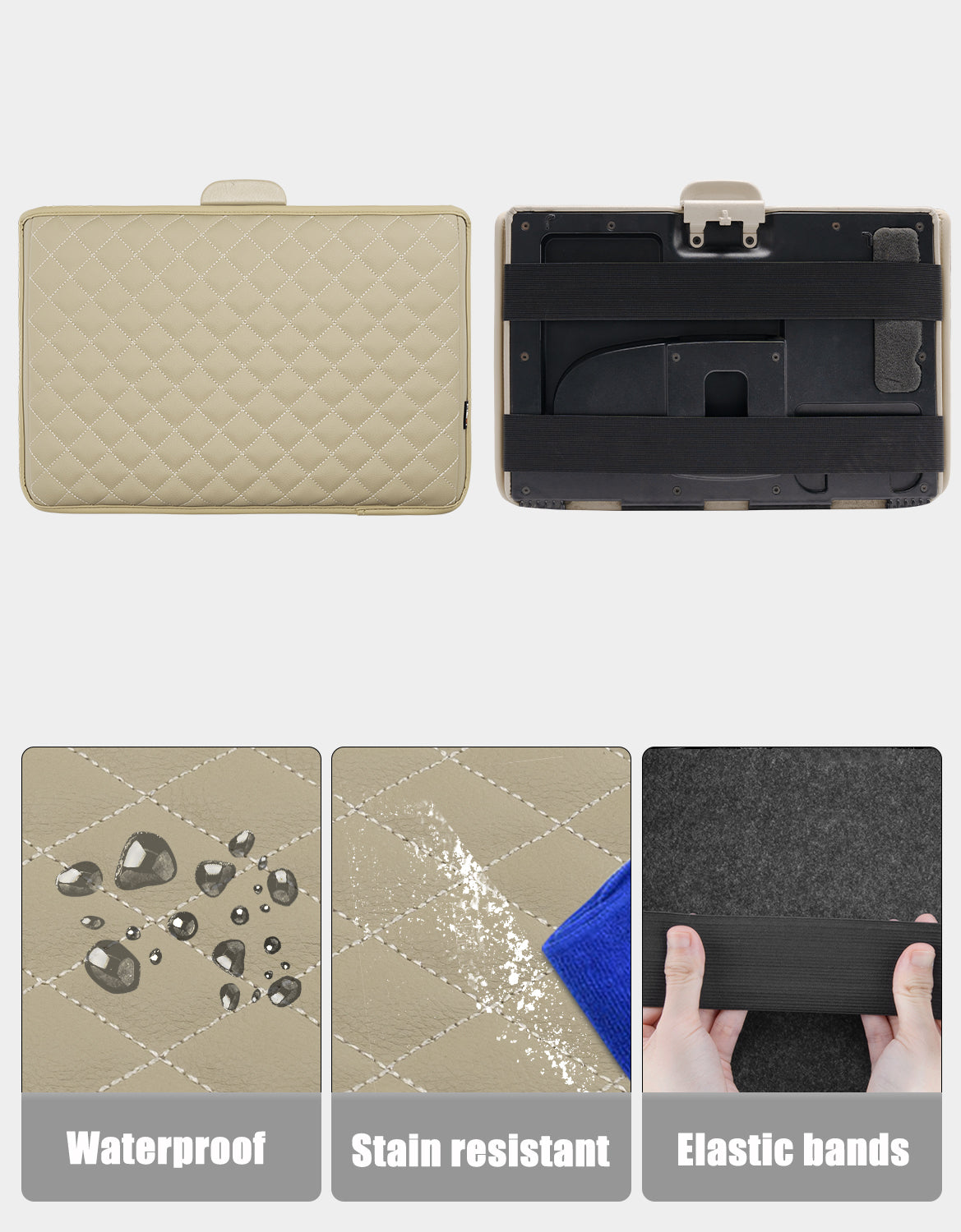 KBH Center Console Armrest Cover Pad for Jump Seat 1999-2010 Ford F250 F350 F450 Super Duty,2001-2005 F550 Super Duty